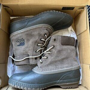 Men's Sorel Cheyanne II Waterproof Lace Duck Boots Major/Coal Size 10.5
